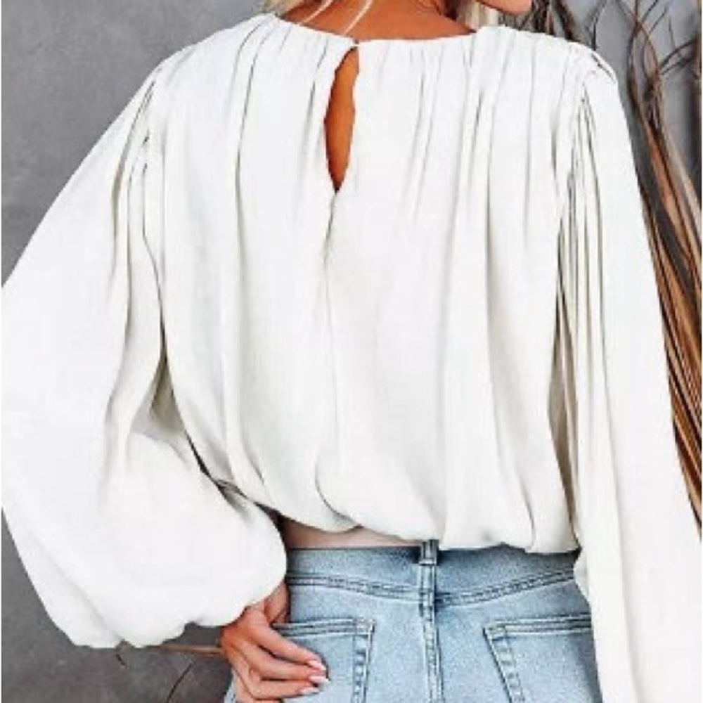 White Long Sleeve Top - Picture 3 of 3